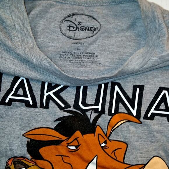 Disney Lion King Hakuna Matata Gray T-Shirt - Large - Picture 4 of 4